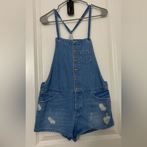 Zara Trafaluc Denim Short Overall